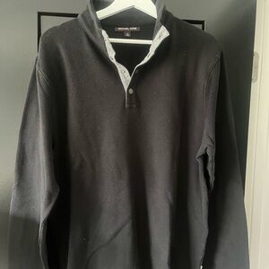 Michael Kors Black Pullover with Buttoned Collar